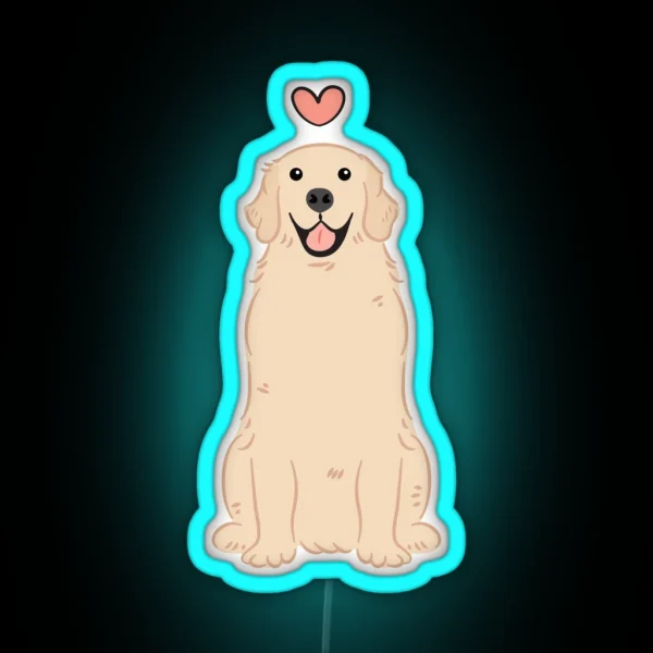 LOVE Light Golden Retriever RGB Neon Sign