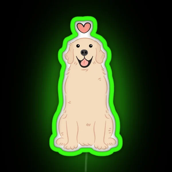 LOVE Light Golden Retriever RGB Neon Sign