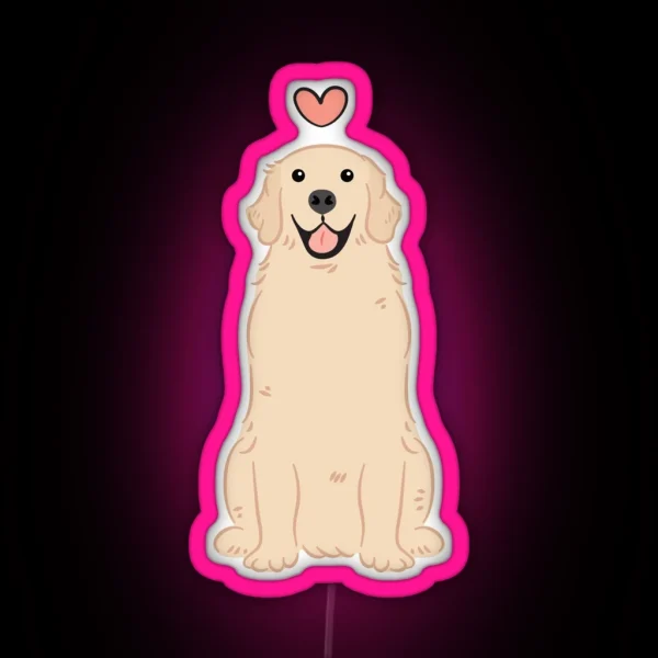 LOVE Light Golden Retriever RGB Neon Sign