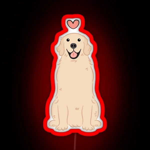 LOVE Light Golden Retriever RGB Neon Sign
