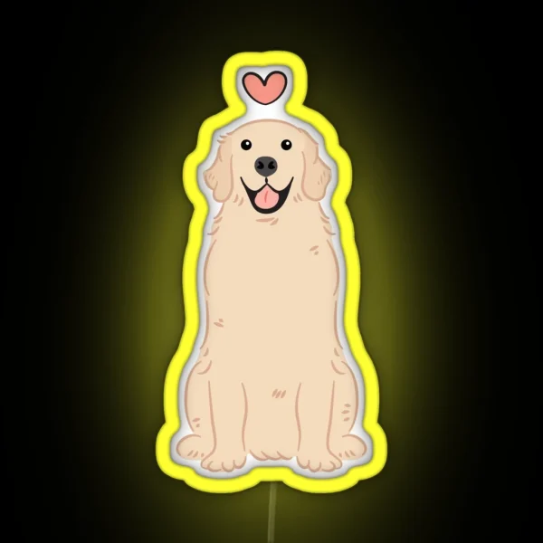 LOVE Light Golden Retriever RGB Neon Sign