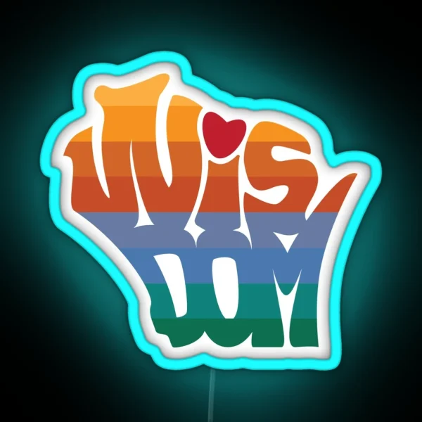 Love Wisconsin Wisdom Sunset Sunrise Water RGB Neon Sign