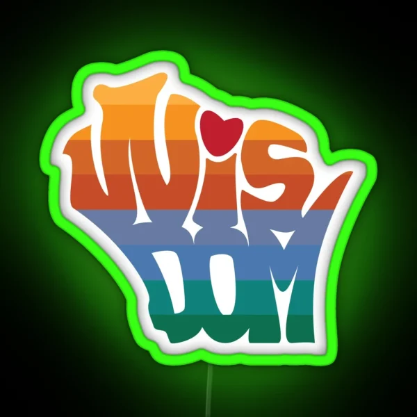 Love Wisconsin Wisdom Sunset Sunrise Water RGB Neon Sign