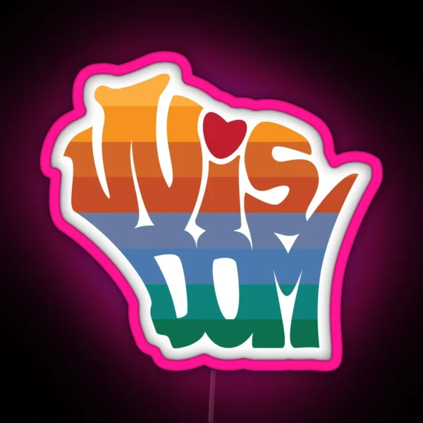 Love Wisconsin Wisdom Sunset Sunrise Water RGB Neon Sign