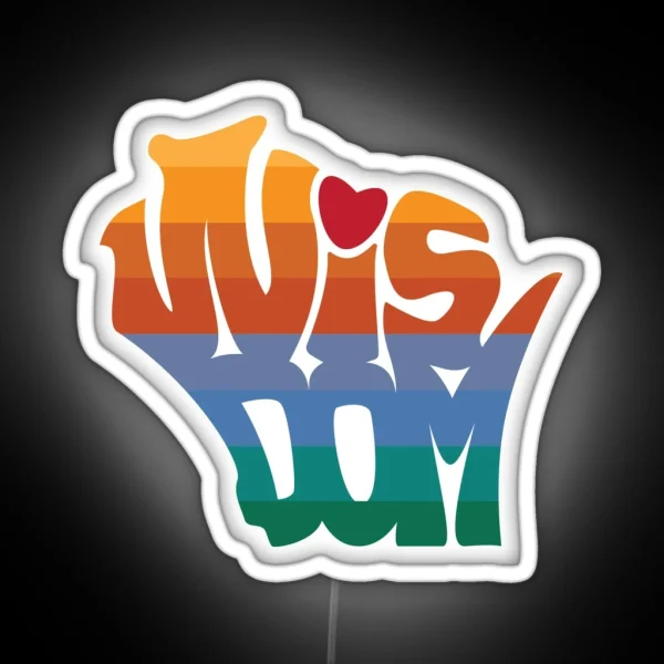 Love Wisconsin Wisdom Sunset Sunrise Water RGB Neon Sign