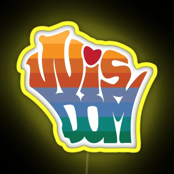 Love Wisconsin Wisdom Sunset Sunrise Water RGB Neon Sign