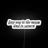 Galactic affection shines bright with this cosmic love RGB sign