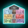 Neon RGB Lover House Sign with Romantic Love Message Displayed