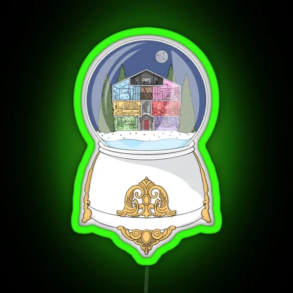 Lover House Snow Globe RGB Neon Sign