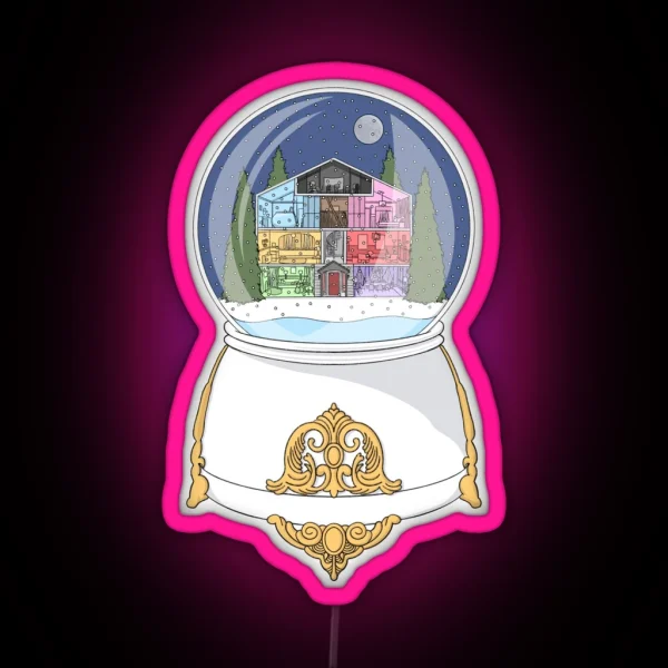 Lover House Snow Globe RGB Neon Sign