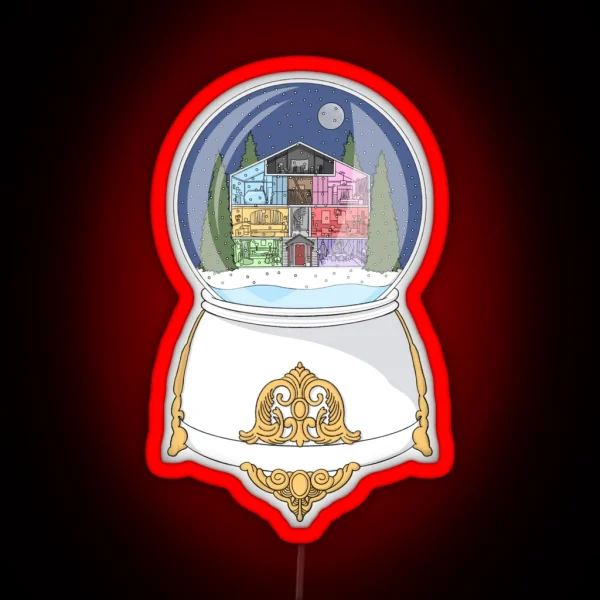 Lover House Snow Globe RGB Neon Sign