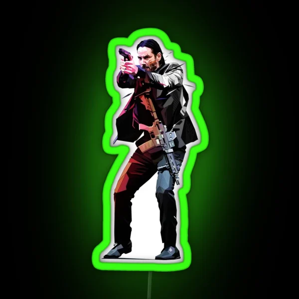 Low Poly John Wick RGB Neon Sign
