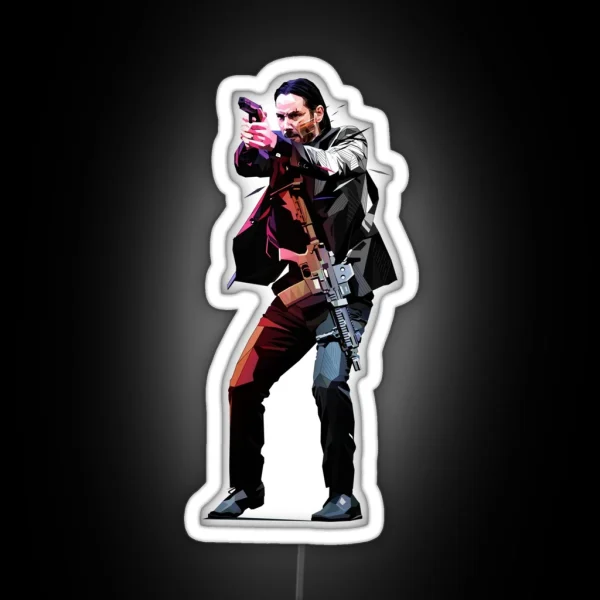 Low Poly John Wick RGB Neon Sign