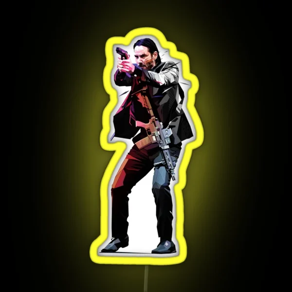 Low Poly John Wick RGB Neon Sign