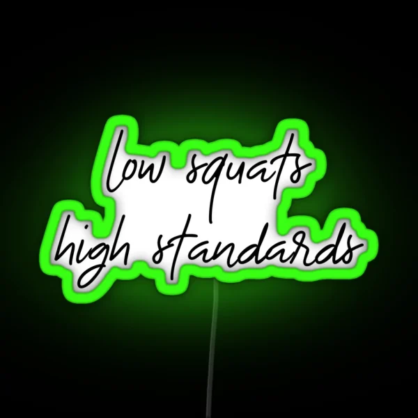 Low Squats High Standards RGB Neon Sign