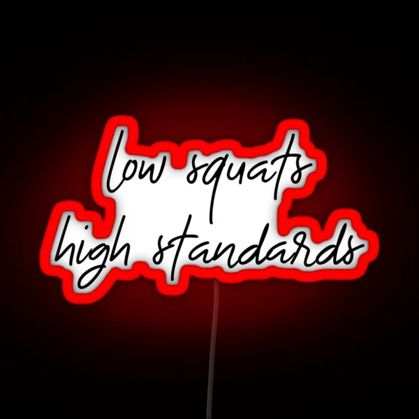 Low Squats High Standards RGB Neon Sign