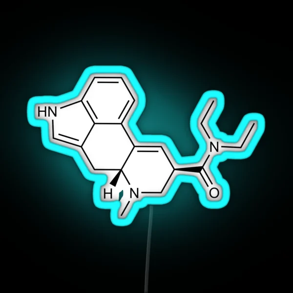 LSD Lysergic Acid Diethylamide Structural Formula RGB Neon Sign