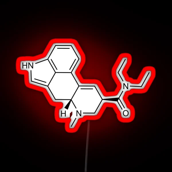 LSD Lysergic Acid Diethylamide Structural Formula RGB Neon Sign