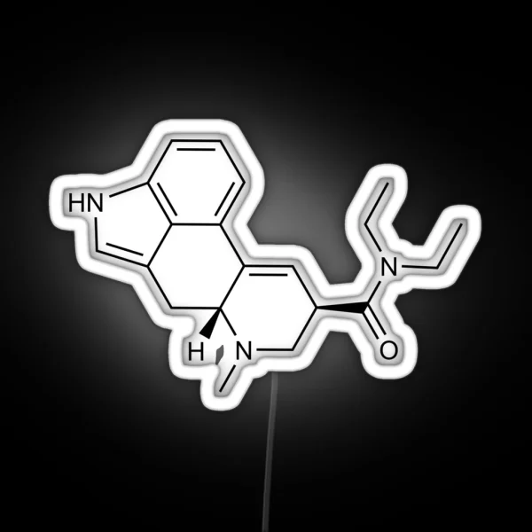 LSD Lysergic Acid Diethylamide Structural Formula RGB Neon Sign