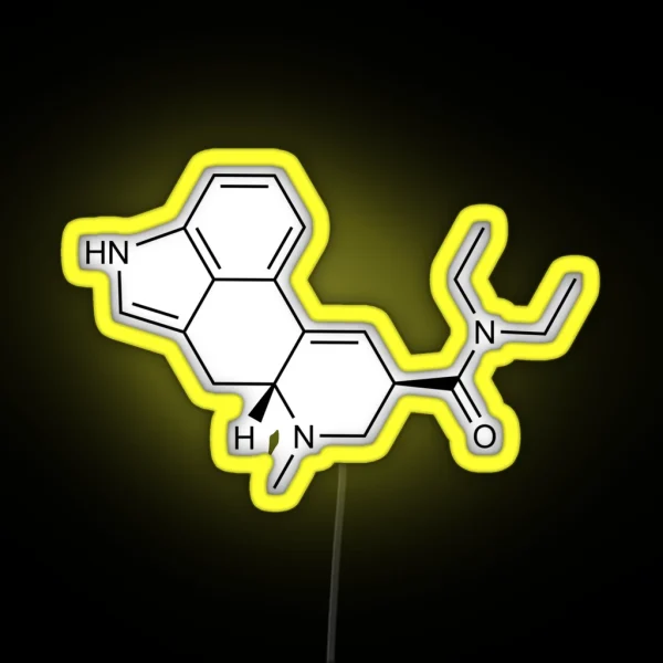 LSD Lysergic Acid Diethylamide Structural Formula RGB Neon Sign