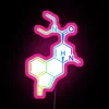 Unique psychedelic art RGB neon LED display molecule symbol.