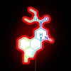 Neon Sign Depicting Iconic LSD Molecule in Vibrant Psychedelic Colors