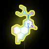 Psychedelic RGB LED Sign Displaying Colorful LSD Molecule Design