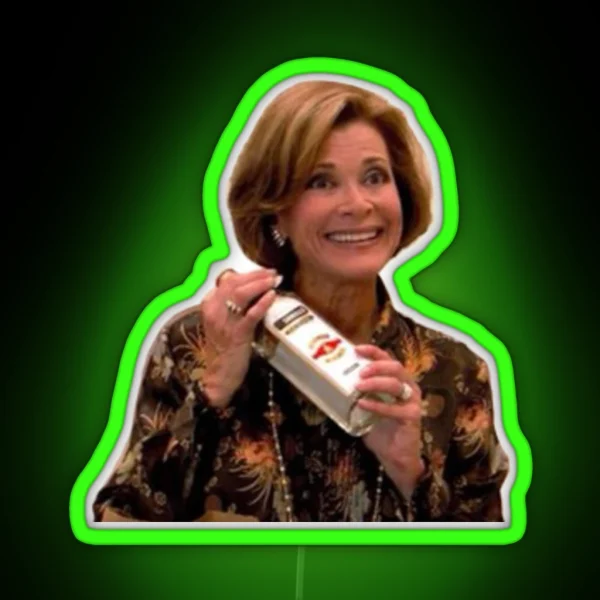 Lucille Bluth Smiling Holding Vodka RGB Neon Sign