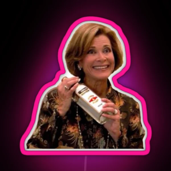 Lucille Bluth Smiling Holding Vodka RGB Neon Sign