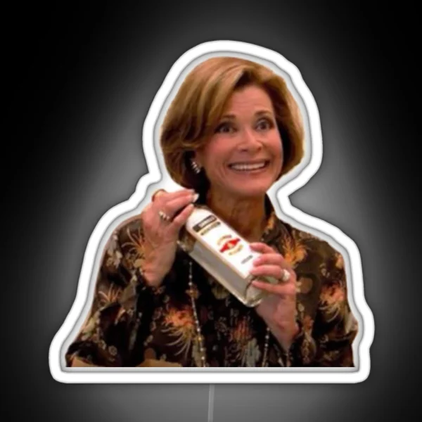 Lucille Bluth Smiling Holding Vodka RGB Neon Sign