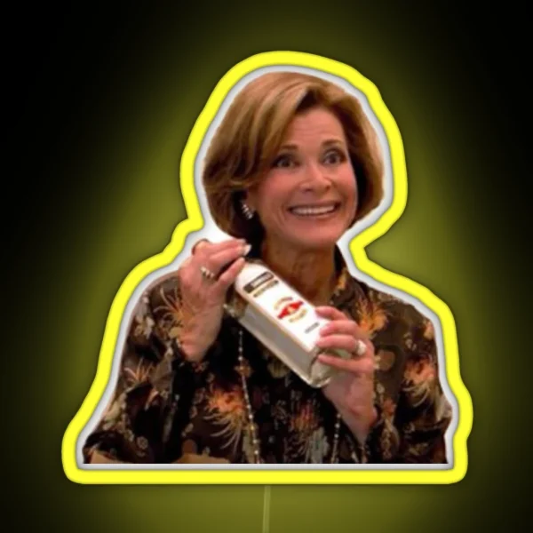 Lucille Bluth Smiling Holding Vodka RGB Neon Sign