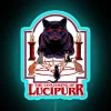 Colorful Lucipurr LED neon sign with customizable RGB multicolor options.