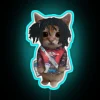 Vibrant Lucky Cat RGB Neon Sign with Colorful Glow Accent