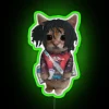 Neon Lucky Cat Sign with Color-Changing RGB LED Lighting Accent