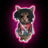 Colorful, customizable RGB LED neon sign with cute cat design.