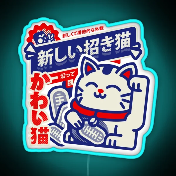 LUCKY CAT RGB Neon Sign