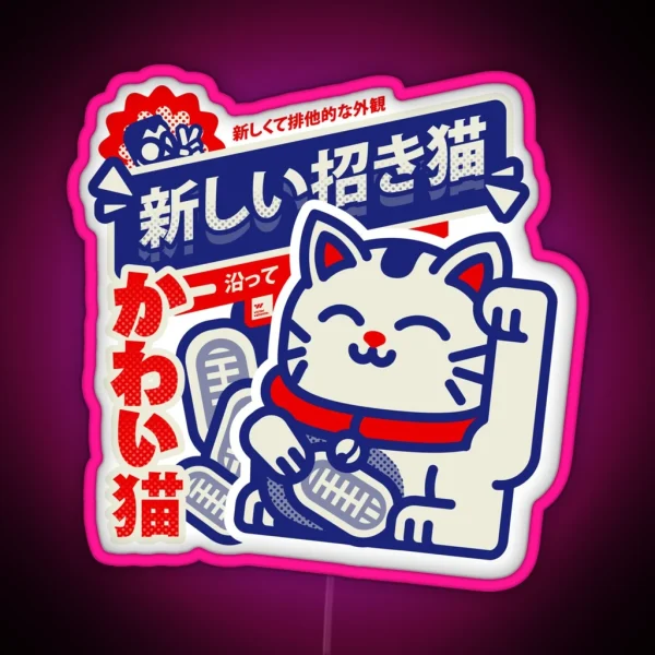 LUCKY CAT RGB Neon Sign