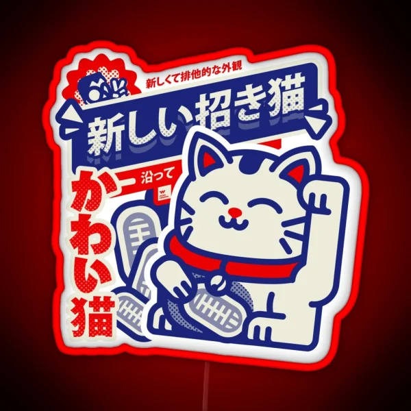 LUCKY CAT RGB Neon Sign