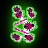 Vibrant lucky ladybug neon wall art with colorful RGB lighting.
