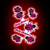 Good fortune and positivity with vibrant lucky ladybug neon lighting.