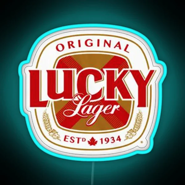 Lucky Lager San Francisco Beer Logo RGB Neon Sign