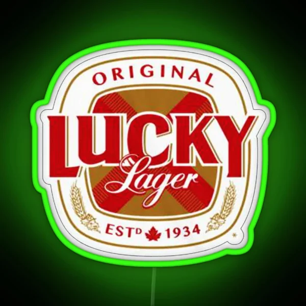 Lucky Lager San Francisco Beer Logo RGB Neon Sign