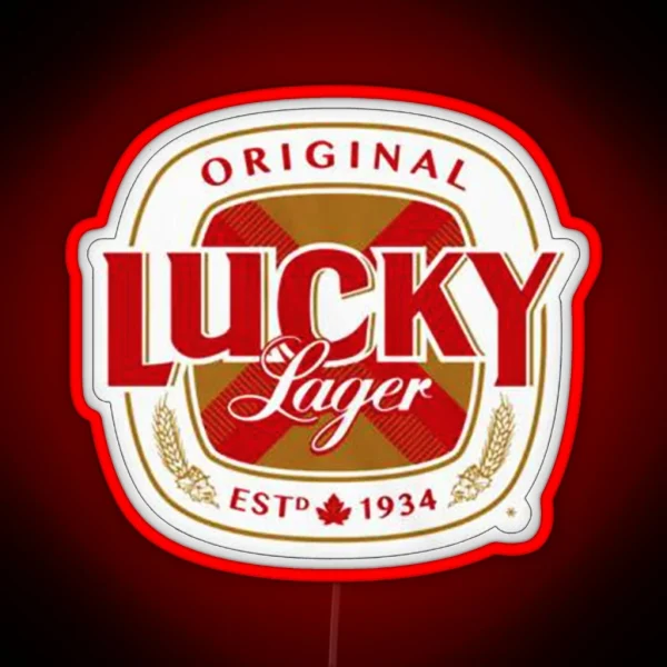Lucky Lager San Francisco Beer Logo RGB Neon Sign