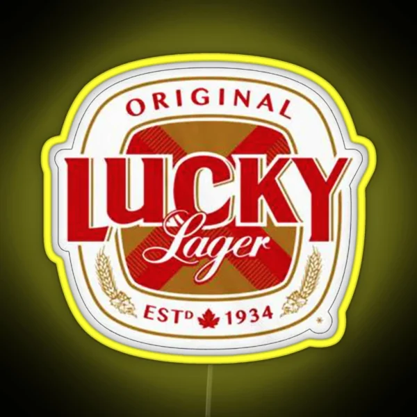 Lucky Lager San Francisco Beer Logo RGB Neon Sign