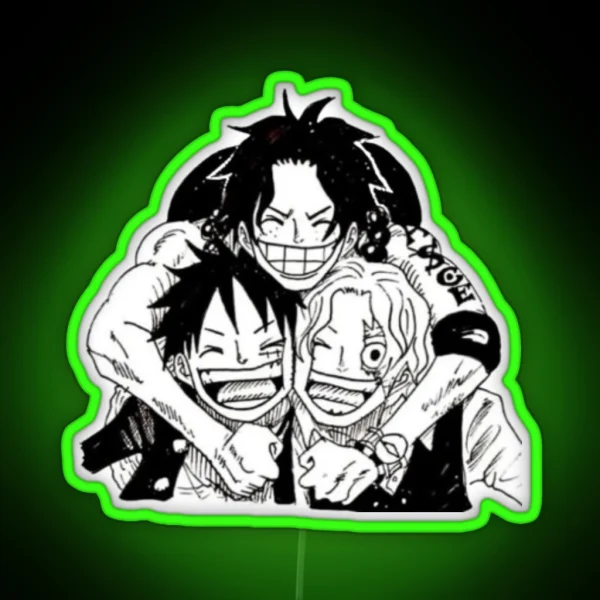 Luffy Ace Sabo RGB Neon Sign