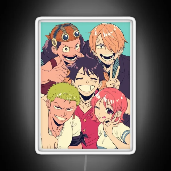 Luffy With Old Nakama S RGB Neon Sign