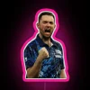 Neon Sign Featuring Darts Star Luke Humphries in Bright Colors