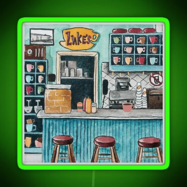 Luke S Cafe RGB Neon Sign