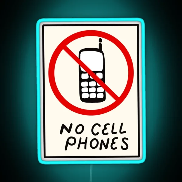 Luke S No Cell Phones Pattern Coffee Diner Pack RGB Neon Sign
