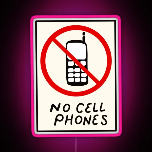 Luke S No Cell Phones Pattern Coffee Diner Pack RGB Neon Sign